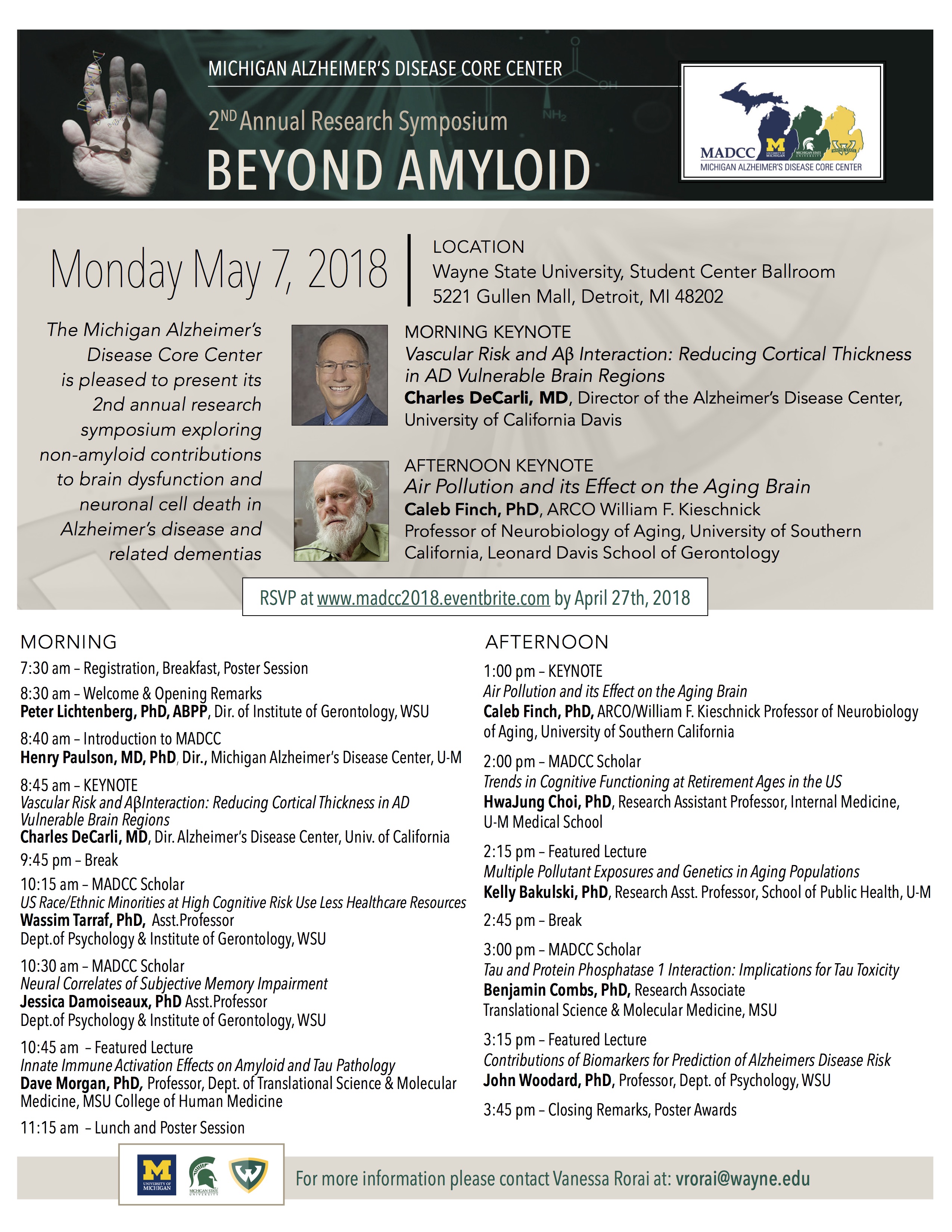 Schedule for Beyond Amyloid Symposium