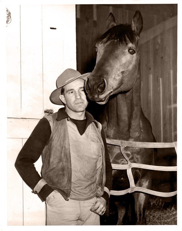 Photo of man with horse named Seabisquit