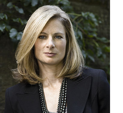 Portrait image of Lisa Randall, blonde woman in black jacket