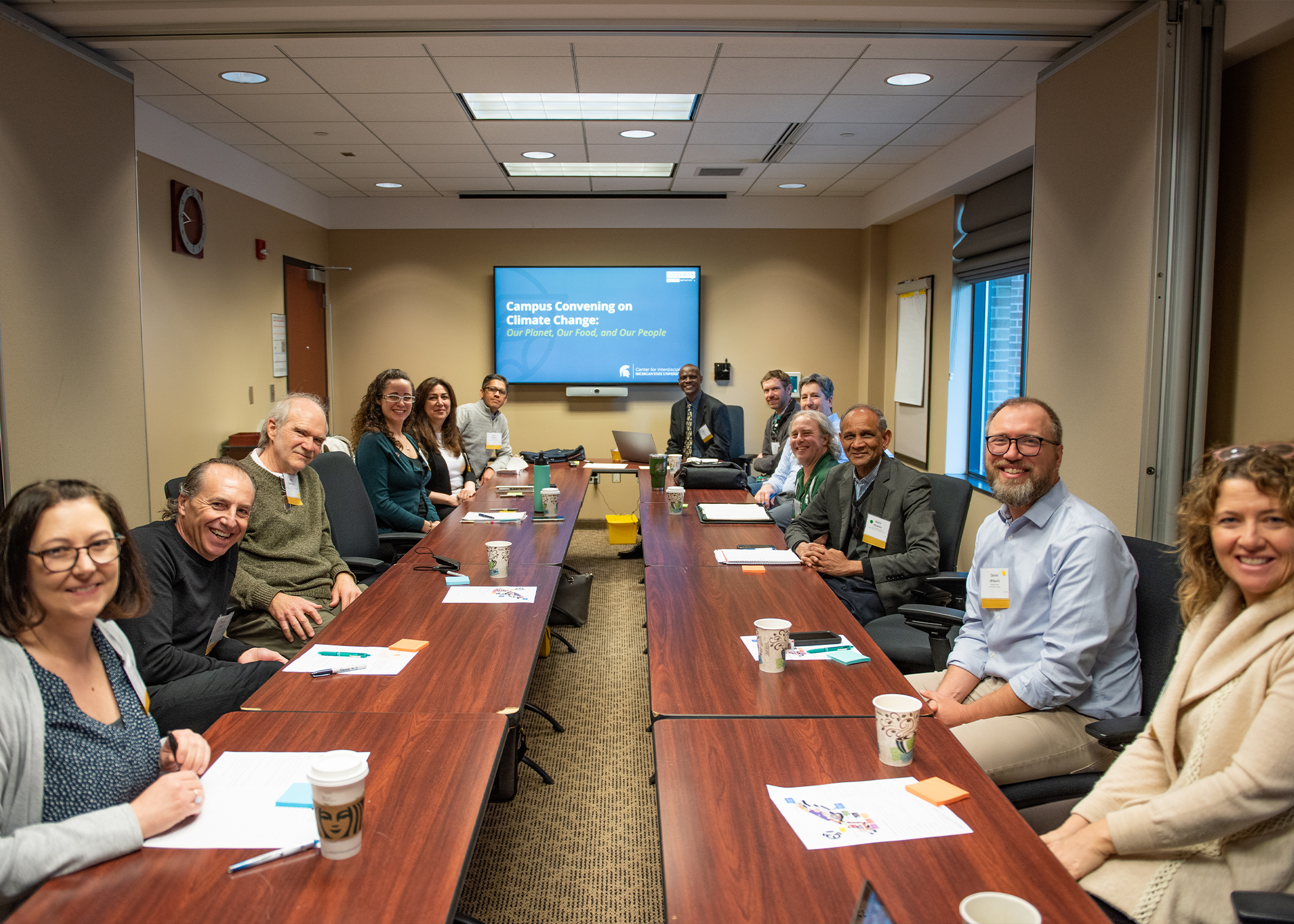 Group of people in a conference room having a meeting