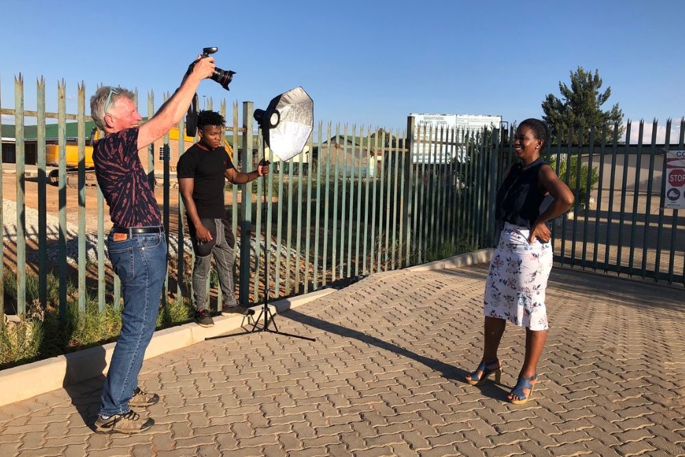 Peter Glendinning taking a photo in South Africa