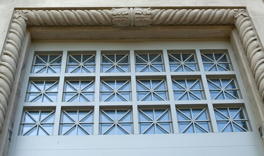 Stone building and squared windows