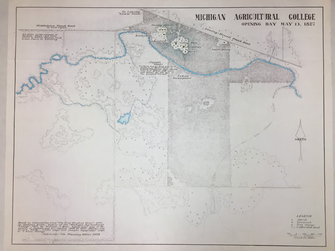 Old map of the Red Cedar River