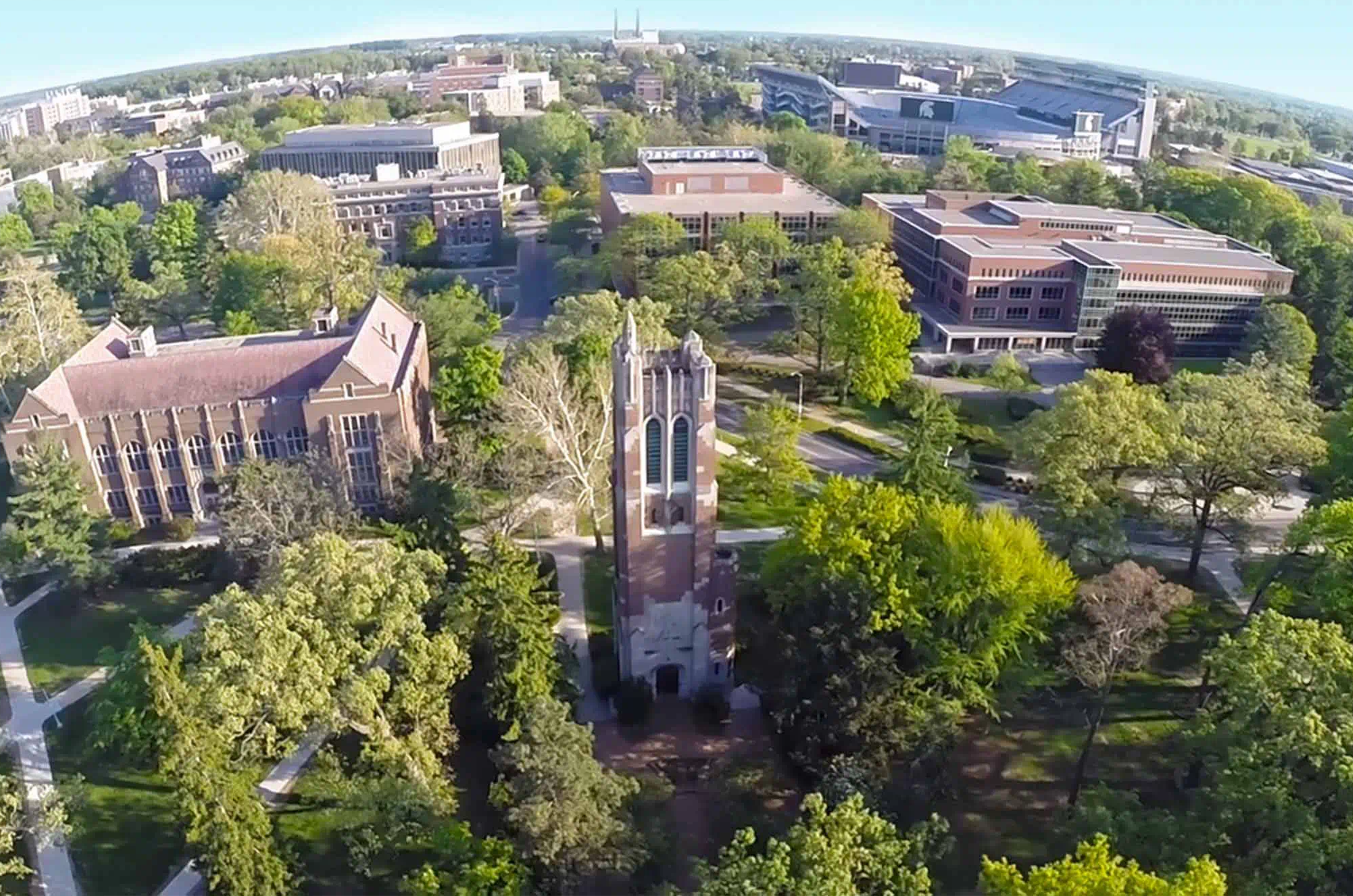 Michigan State Campus with Beaumont Tower as the focus