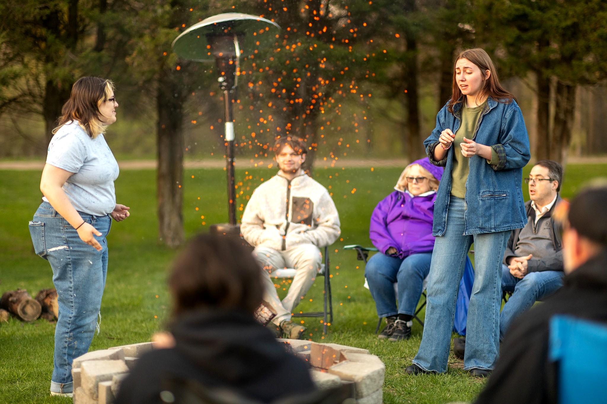 People in a circle acting
