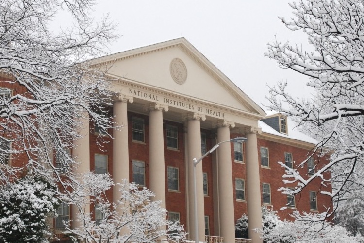 NIH Building in winter