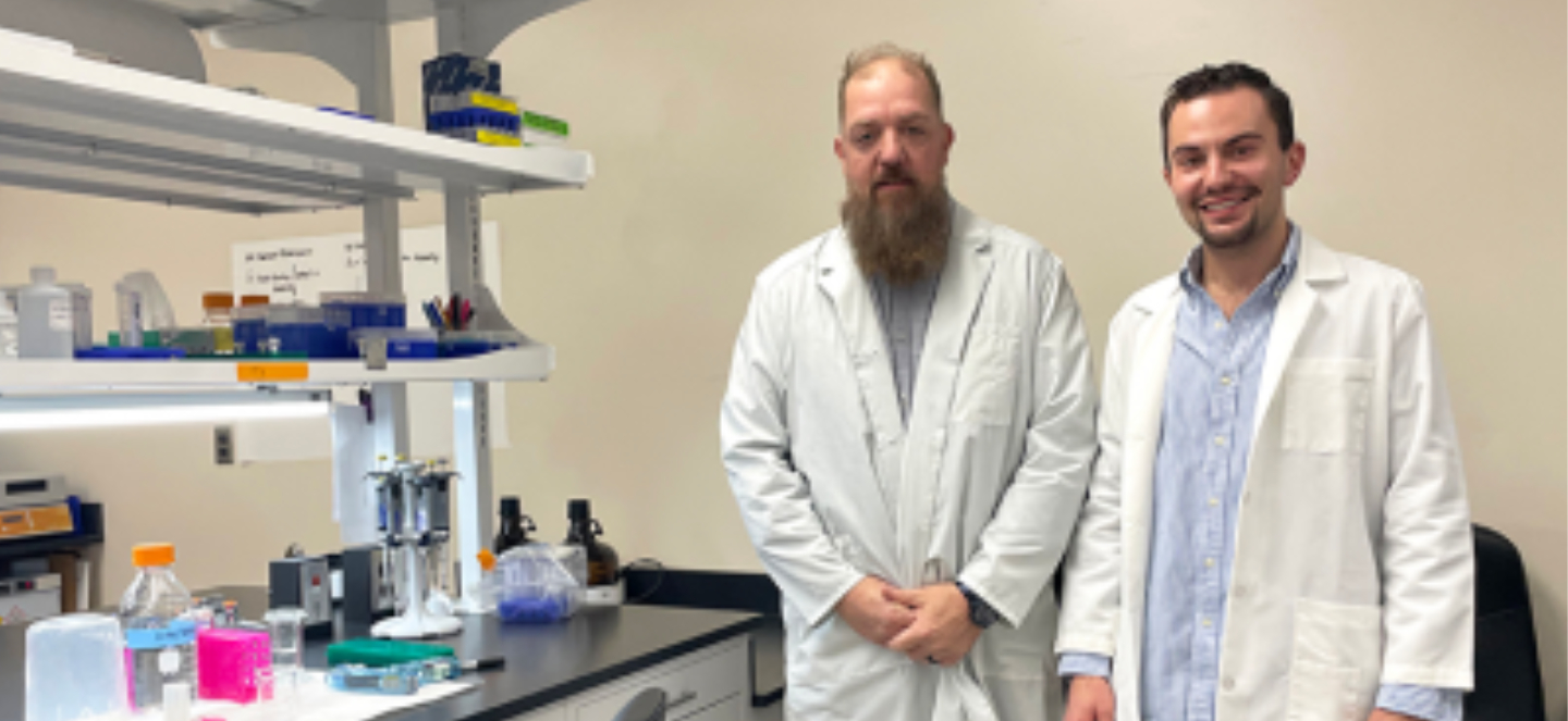 Dr. Adam Moeser, left, and Ty Mitchell, right.