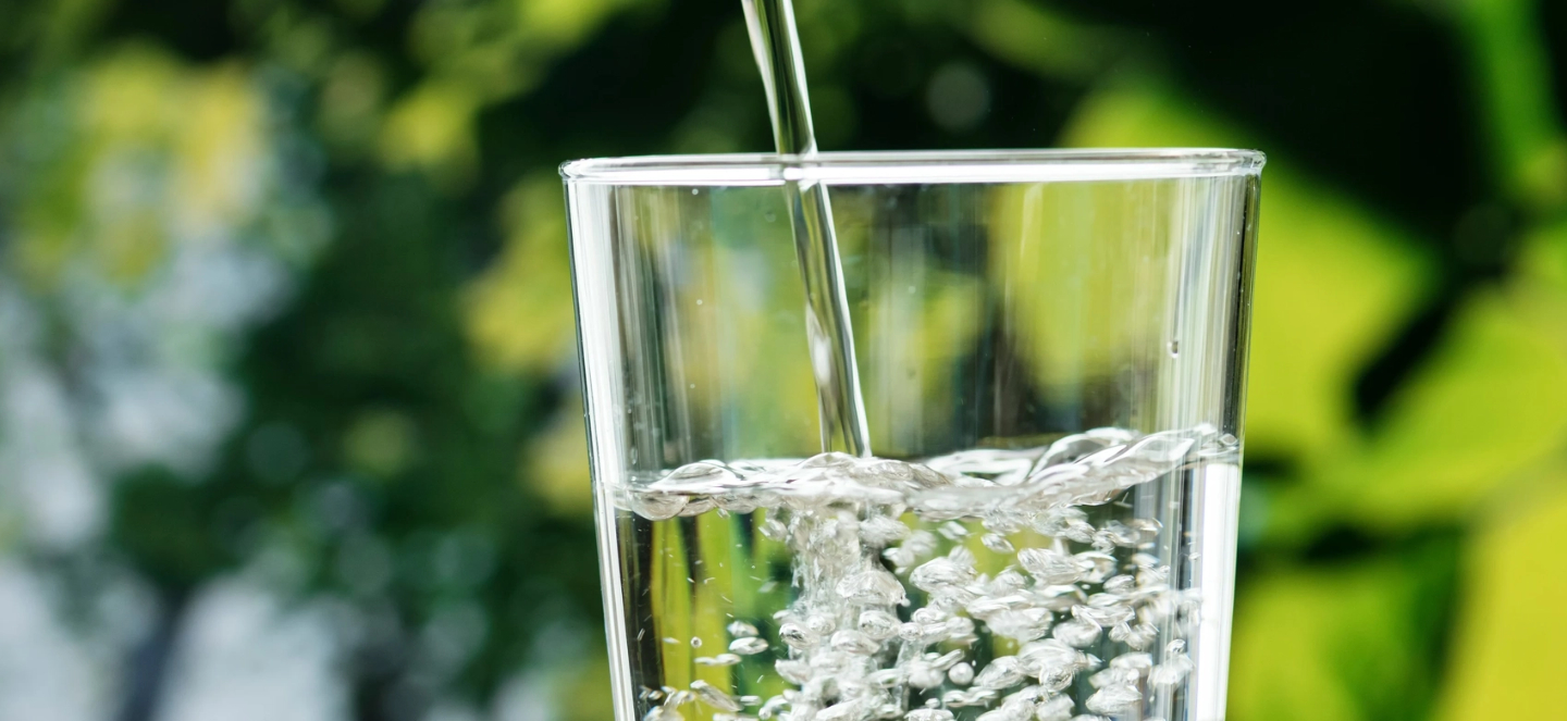 Water being poured into glass