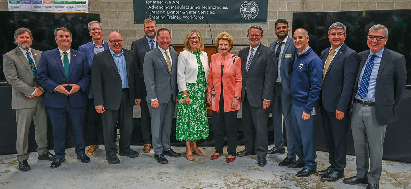 Group photo of MSU's Composite Vehicle Research Center (CVRC)