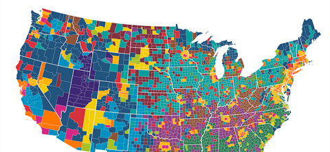 Graphic image of map of United States Communities