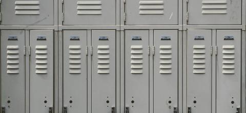 Gray school lockers