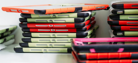 Tablets stacked on top of each other