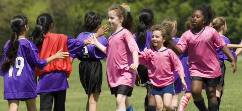 Kids playing soccer