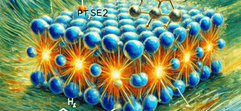 A graphic mock of particles arranged for a catalyst