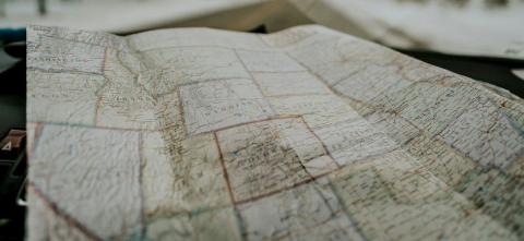 A closeup of a map