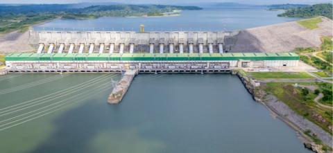 Drone view of the Belo Monte hydroelectric power plant