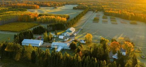 High view of Michigan's Upper Peninsula town