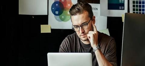 Person sitting in front of computer