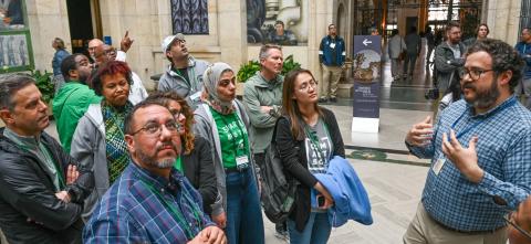 Carnegie Foundation viewing being presented to group