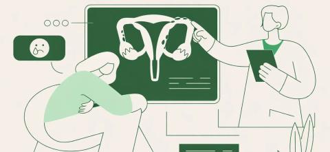 Doctor giving diagnosis to patient about uterus