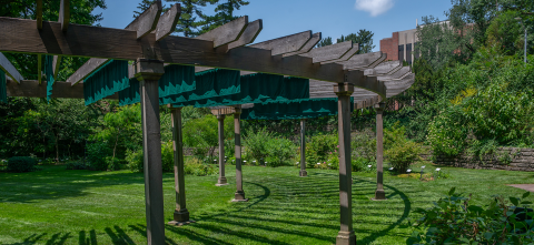 Pavilion in a botanical garden