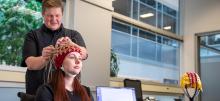 Karl Healey and a research patient