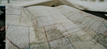 A closeup of a map