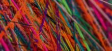 Colorful strings arranged together