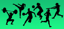 6 shadows of people doing sports