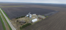 Aerial farm from above
