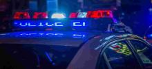 Police car with lights on