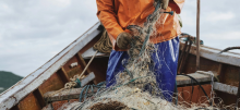 Fisherman and netting