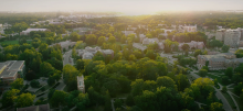 Photo of MSU campus during sunrise